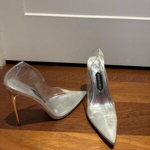 Jessica Rich Silver and Clear Women's Pump Stiletto Heels